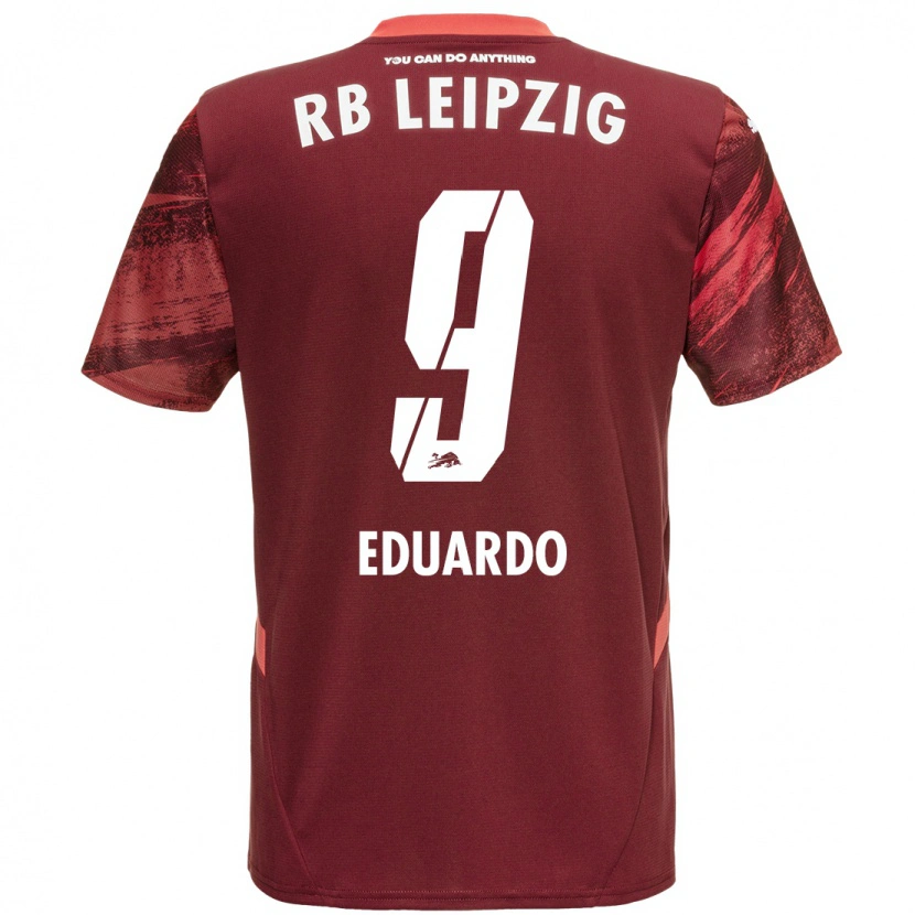 Danxen Bambino Maglia Yannick Eduardo #9 Borgogna Kit Gara Away 2024/25 Maglietta