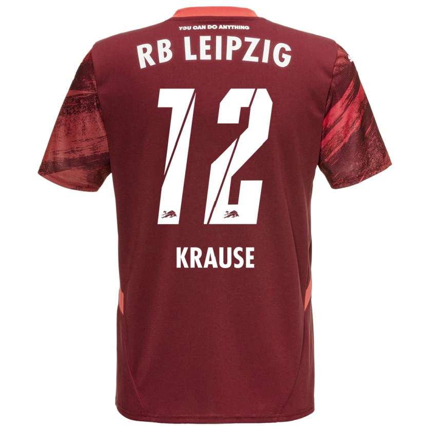 Danxen Bambino Maglia Arno Krause #12 Borgogna Kit Gara Away 2024/25 Maglietta