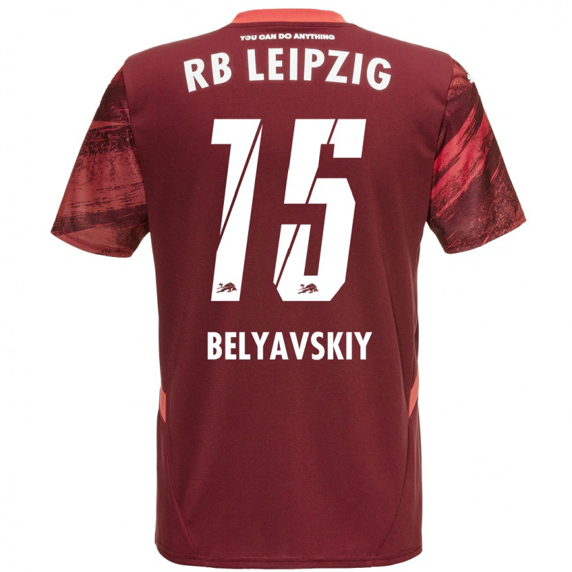 Danxen Bambino Maglia David Belyavskiy #15 Borgogna Kit Gara Away 2024/25 Maglietta