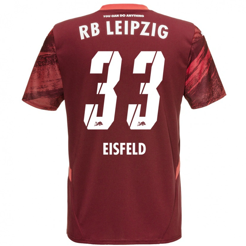 Danxen Bambino Maglia Tom Eisfeld #33 Borgogna Kit Gara Away 2024/25 Maglietta