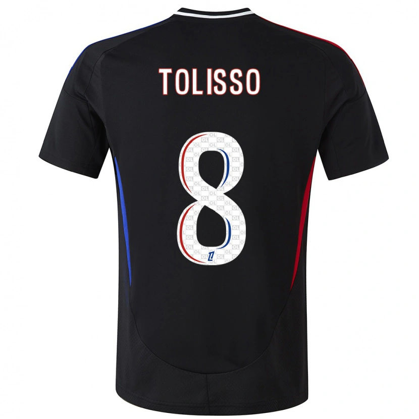 Danxen Bambino Maglia Corentin Tolisso #8 Nero Kit Gara Away 2024/25 Maglietta