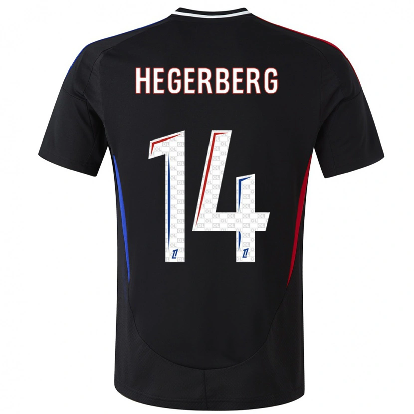 Danxen Bambino Maglia Ada Hegerberg #14 Nero Kit Gara Away 2024/25 Maglietta