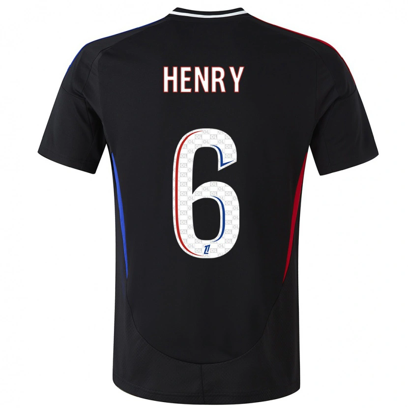 Danxen Bambino Maglia Amandine Henry #6 Nero Kit Gara Away 2024/25 Maglietta
