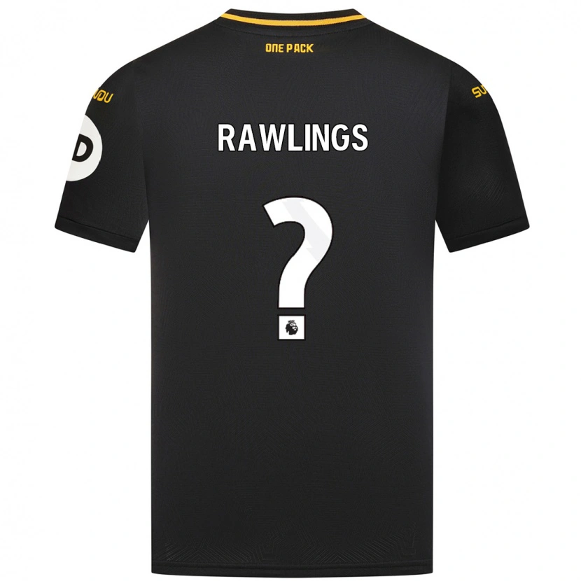 Danxen Bambino Maglia Luke Rawlings #0 Nero Kit Gara Away 2024/25 Maglietta