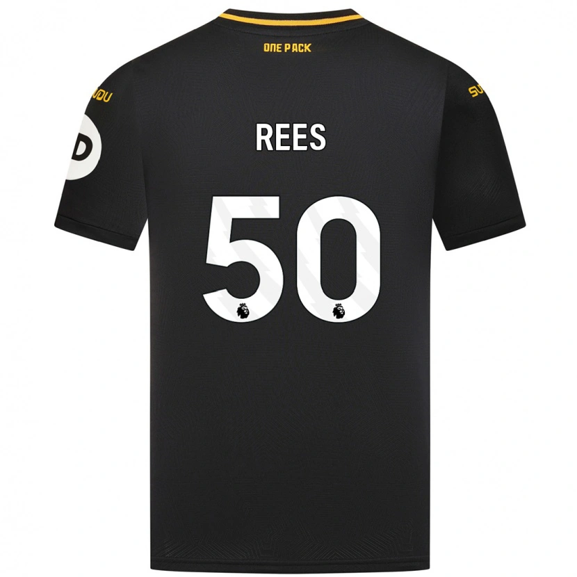 Danxen Bambino Maglia Mason Rees #50 Nero Kit Gara Away 2024/25 Maglietta