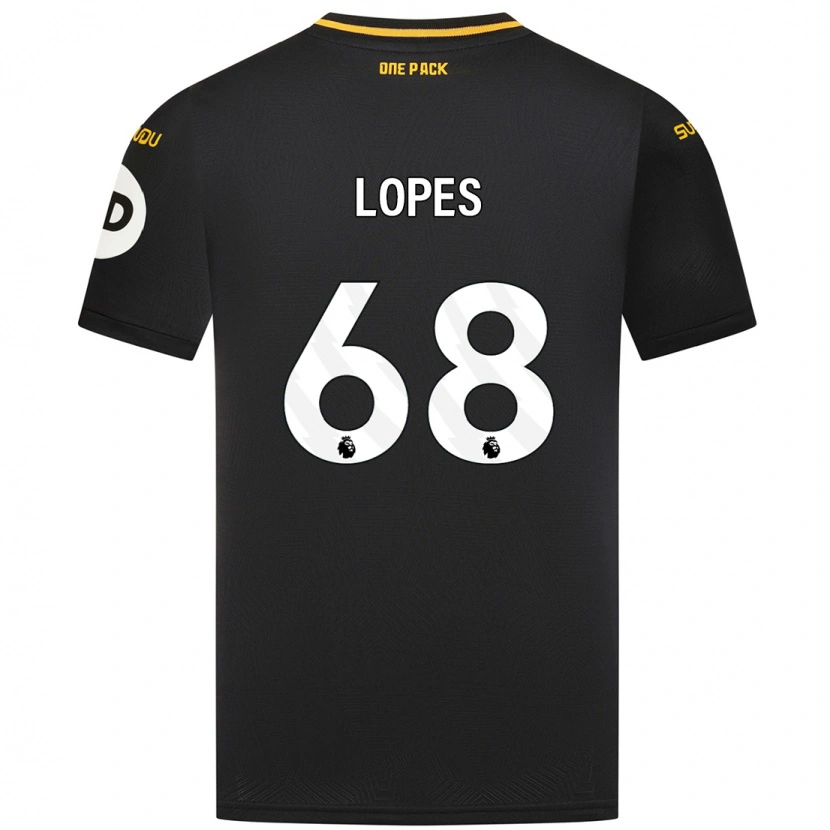 Danxen Bambino Maglia Leo Lopes #68 Nero Kit Gara Away 2024/25 Maglietta