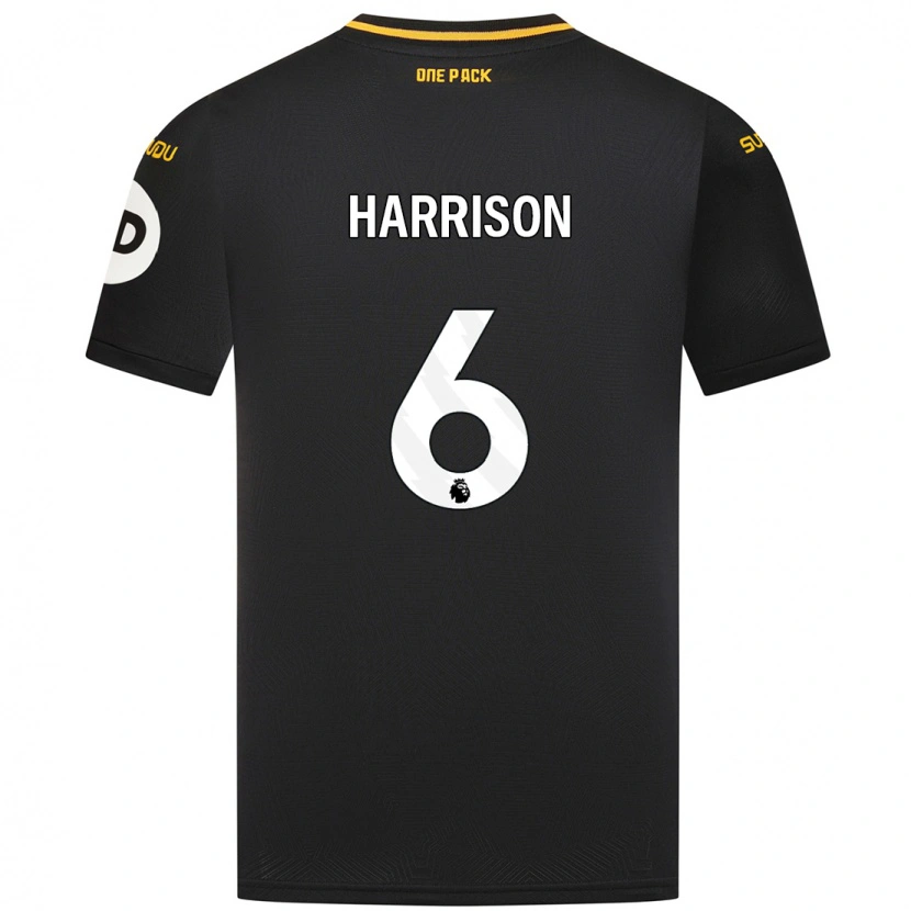 Danxen Bambino Maglia Lexie Harrison #6 Nero Kit Gara Away 2024/25 Maglietta