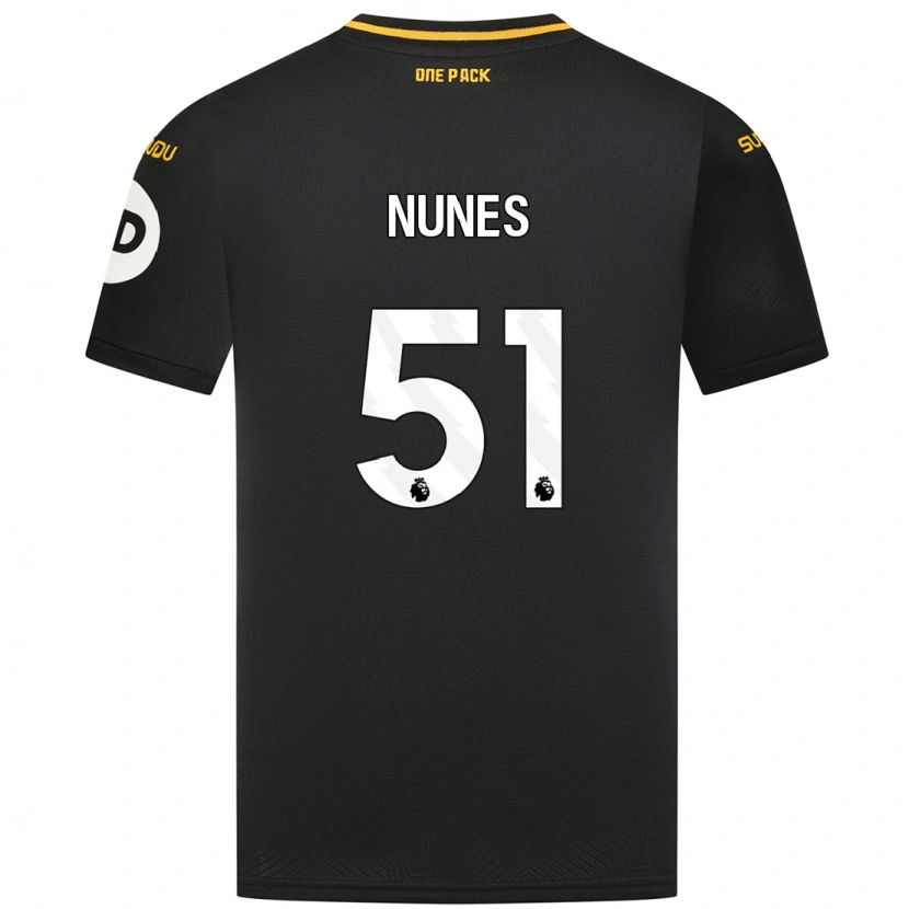 Danxen Bambino Maglia Grazi Nunes #51 Nero Kit Gara Away 2024/25 Maglietta