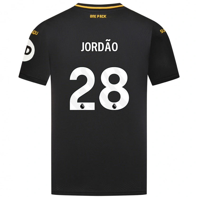 Danxen Bambino Maglia Bruno Jordão #28 Nero Kit Gara Away 2024/25 Maglietta