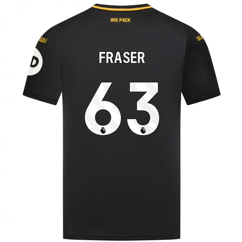 Danxen Bambino Maglia Nathan Fraser #63 Nero Kit Gara Away 2024/25 Maglietta