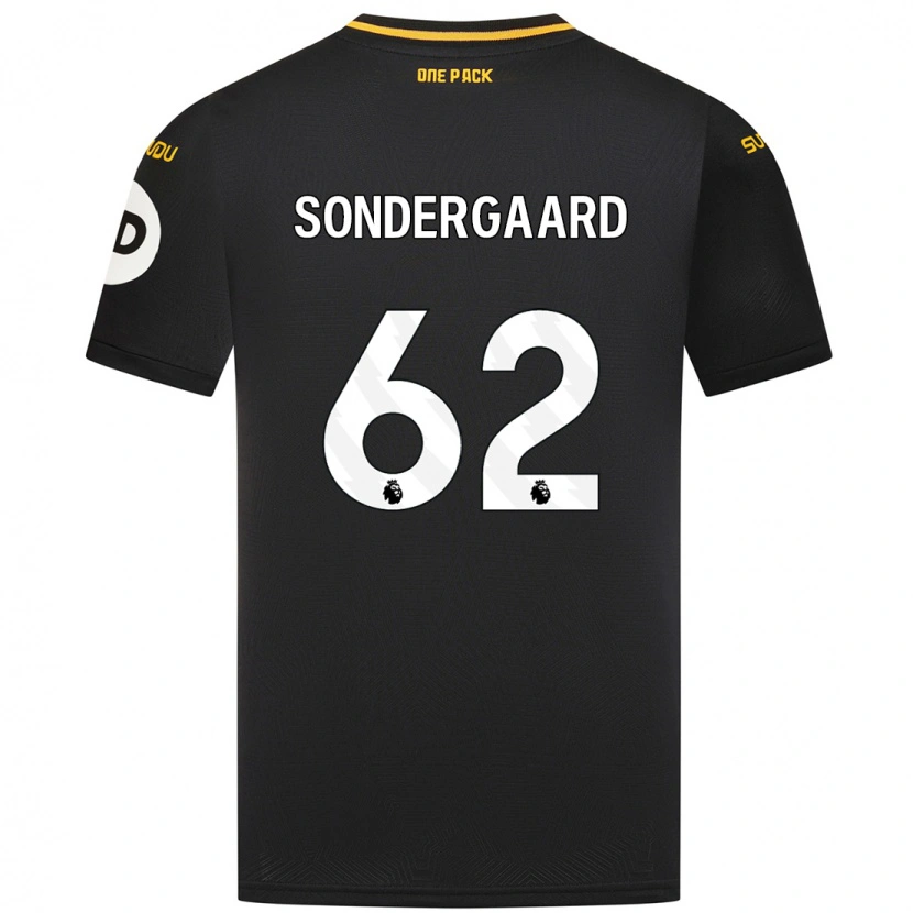 Danxen Bambino Maglia Andreas Sondergaard #62 Nero Kit Gara Away 2024/25 Maglietta
