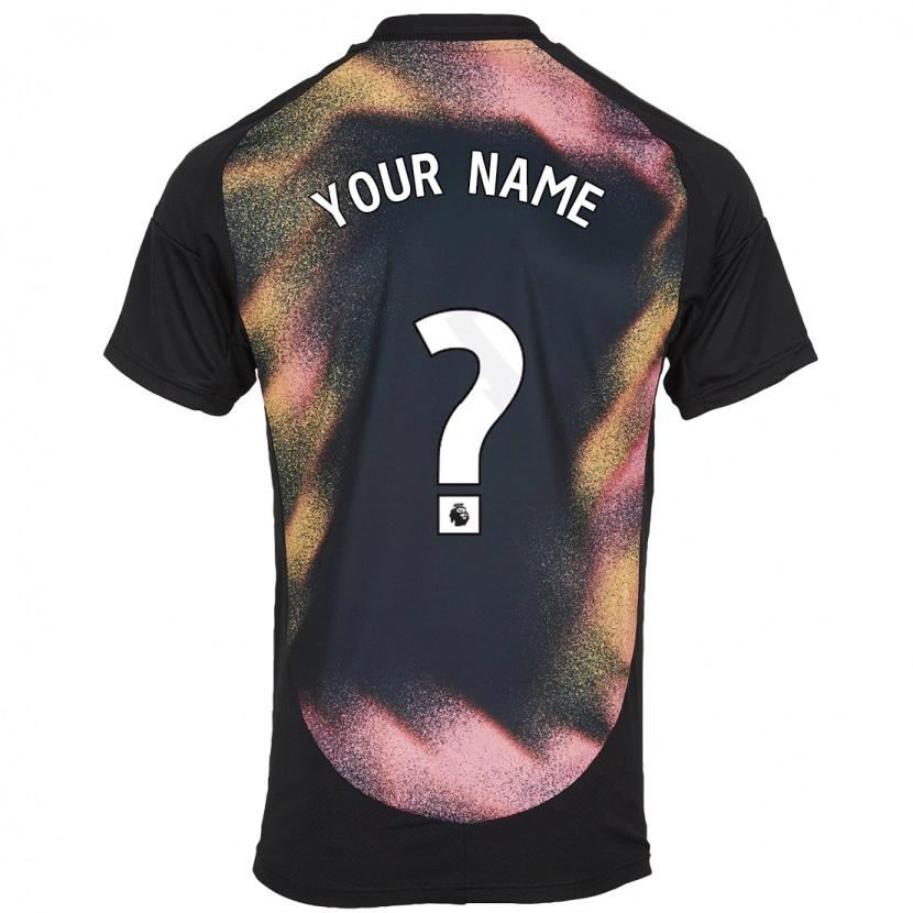 Danxen Bambino Maglia Il Tuo Nome #0 Nero Bianco Kit Gara Away 2024/25 Maglietta