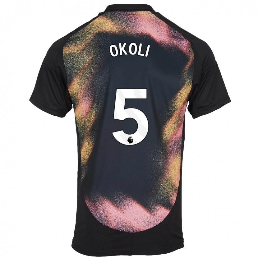 Danxen Bambino Maglia Caleb Okoli #5 Nero Bianco Kit Gara Away 2024/25 Maglietta