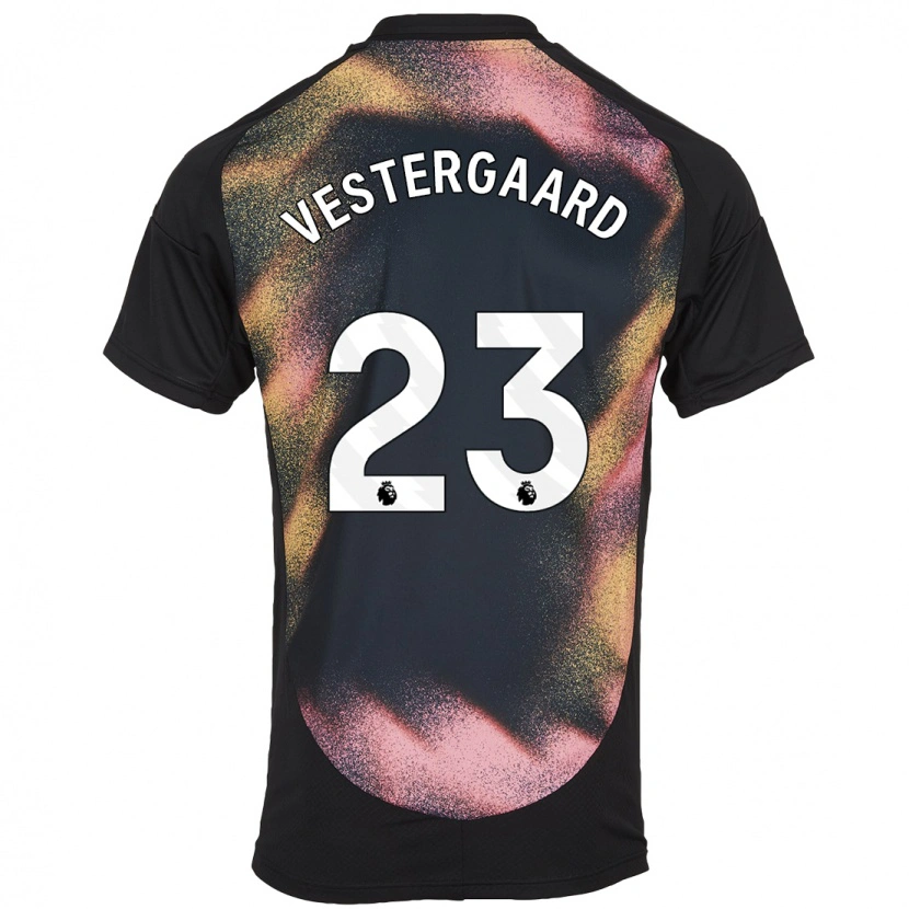 Danxen Bambino Maglia Jannik Vestergaard #23 Nero Bianco Kit Gara Away 2024/25 Maglietta