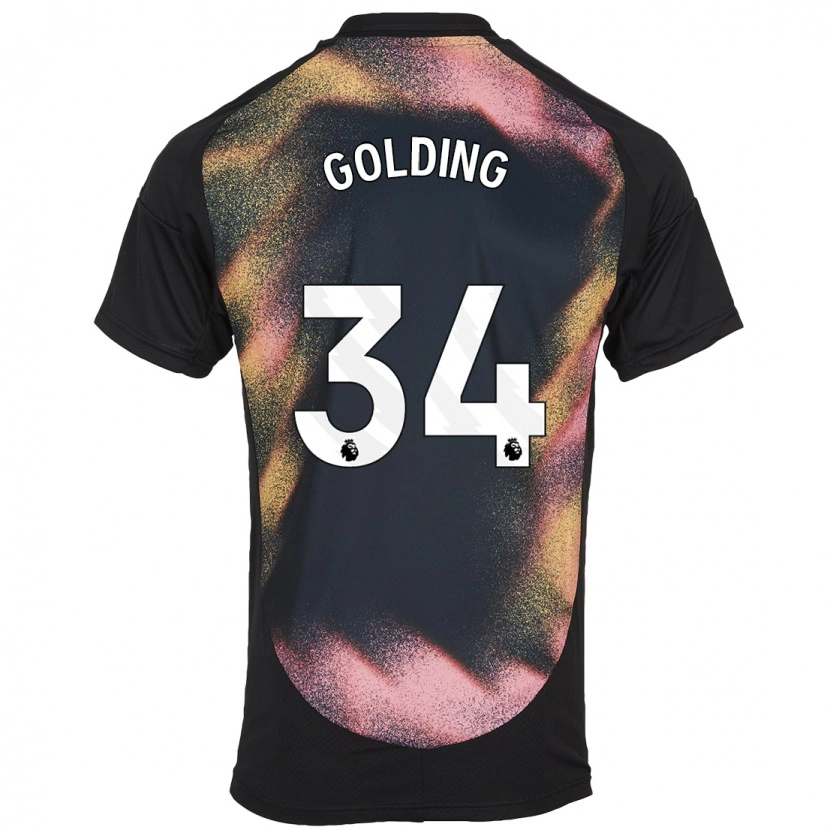Danxen Bambino Maglia Michael Golding #34 Nero Bianco Kit Gara Away 2024/25 Maglietta