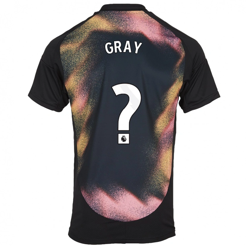 Danxen Bambino Maglia Kevon Gray #0 Nero Bianco Kit Gara Away 2024/25 Maglietta