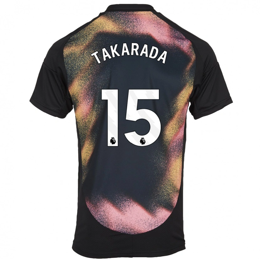 Danxen Bambino Maglia Saori Takarada #15 Nero Bianco Kit Gara Away 2024/25 Maglietta
