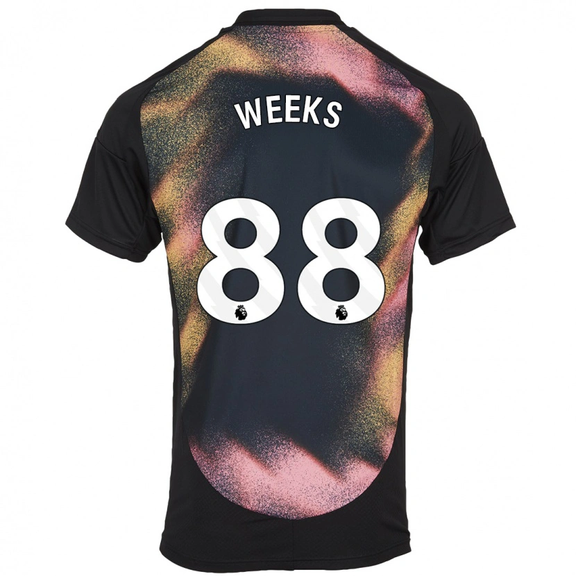 Danxen Bambino Maglia Tyler Weeks #88 Nero Bianco Kit Gara Away 2024/25 Maglietta