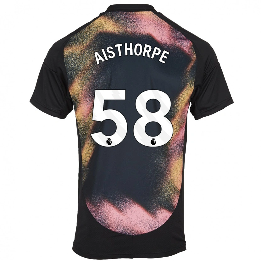 Danxen Bambino Maglia Bailey Aisthorpe #58 Nero Bianco Kit Gara Away 2024/25 Maglietta