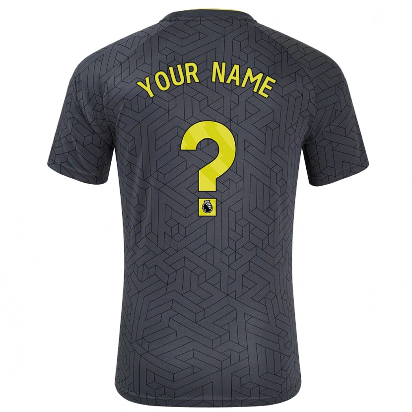 Danxen Bambino Maglia Il Tuo Nome #0 Nero Giallo Kit Gara Away 2024/25 Maglietta