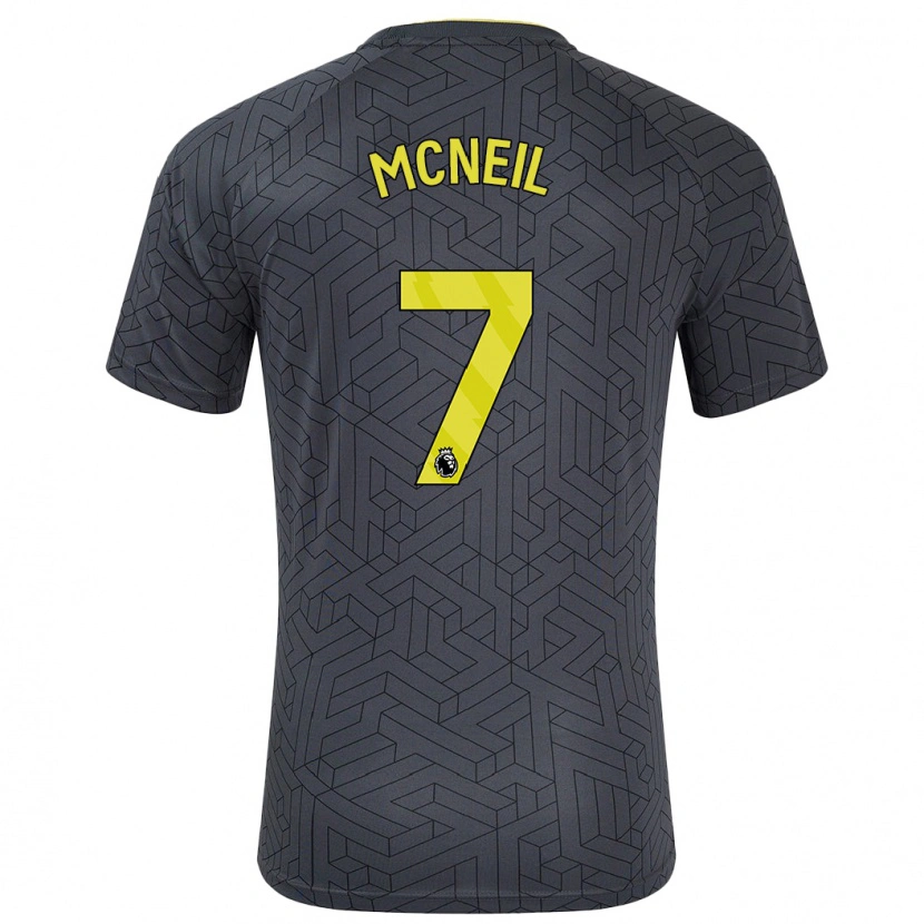 Danxen Bambino Maglia Dwight Mcneil #7 Nero Giallo Kit Gara Away 2024/25 Maglietta
