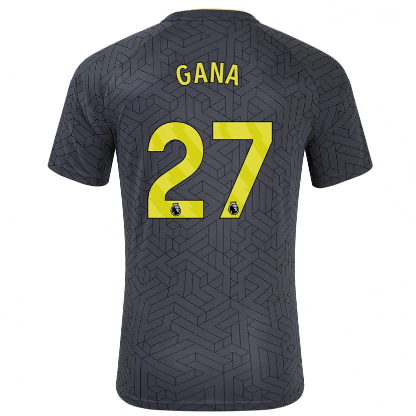 Danxen Bambino Maglia Idrissa Gueye #27 Nero Giallo Kit Gara Away 2024/25 Maglietta