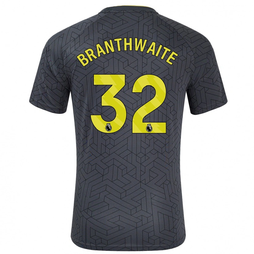 Danxen Bambino Maglia Jarrad Branthwaite #32 Nero Giallo Kit Gara Away 2024/25 Maglietta