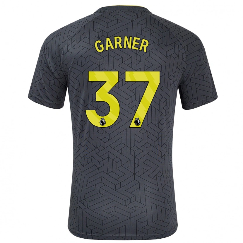 Danxen Bambino Maglia James Garner #37 Nero Giallo Kit Gara Away 2024/25 Maglietta