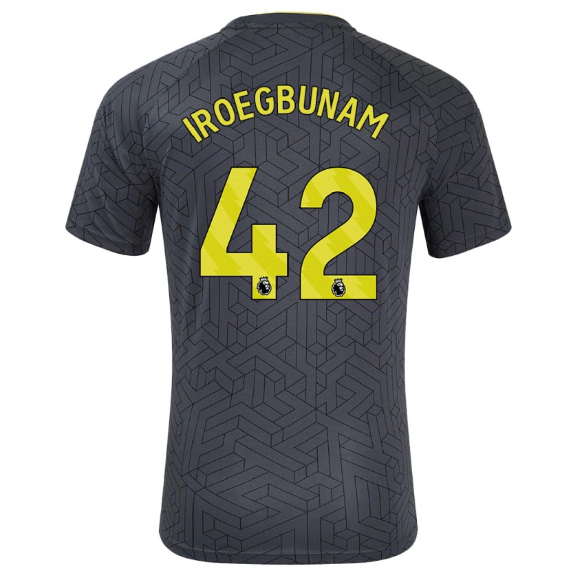 Danxen Bambino Maglia Tim Iroegbunam #42 Nero Giallo Kit Gara Away 2024/25 Maglietta