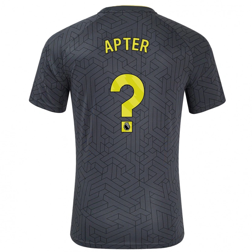 Danxen Bambino Maglia Matthew Apter #0 Nero Giallo Kit Gara Away 2024/25 Maglietta
