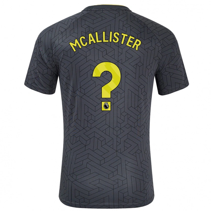 Danxen Bambino Maglia Sean Mcallister #0 Nero Giallo Kit Gara Away 2024/25 Maglietta