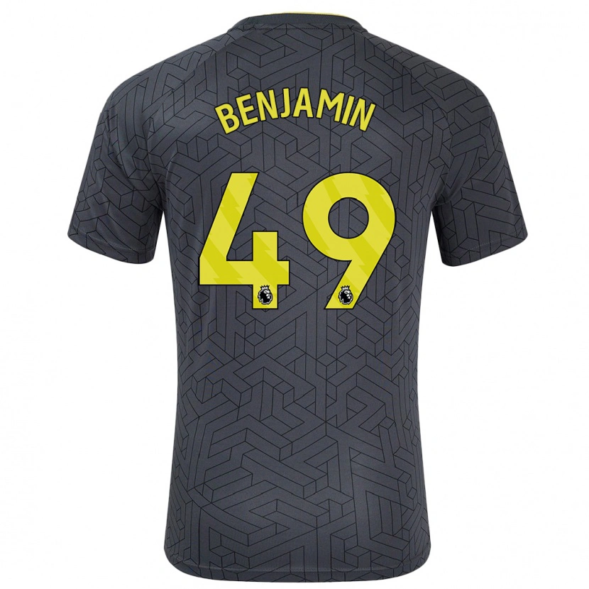 Danxen Bambino Maglia Omari Benjamin #49 Nero Giallo Kit Gara Away 2024/25 Maglietta