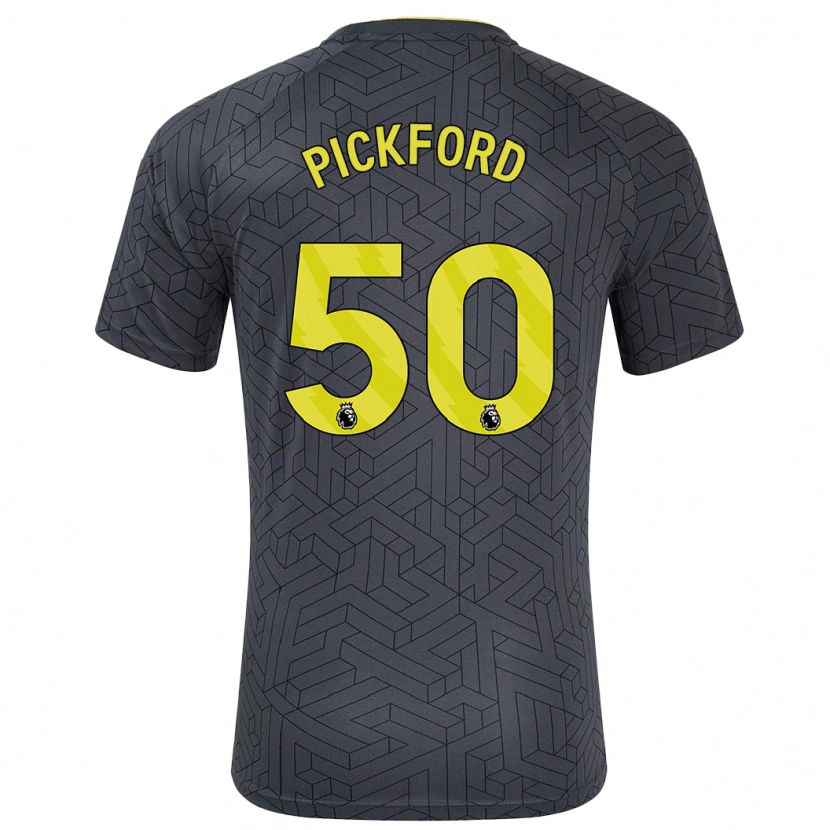 Danxen Bambino Maglia George Pickford #50 Nero Giallo Kit Gara Away 2024/25 Maglietta