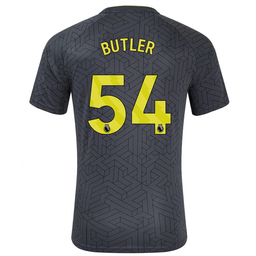 Danxen Bambino Maglia Jack Butler #54 Nero Giallo Kit Gara Away 2024/25 Maglietta