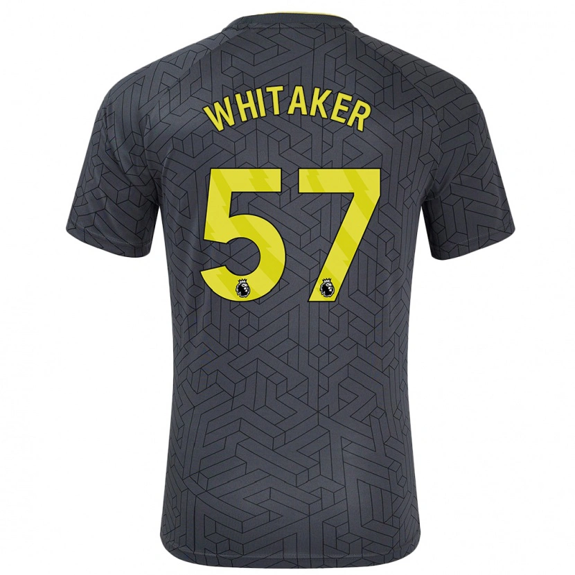Danxen Bambino Maglia Charlie Whitaker #57 Nero Giallo Kit Gara Away 2024/25 Maglietta