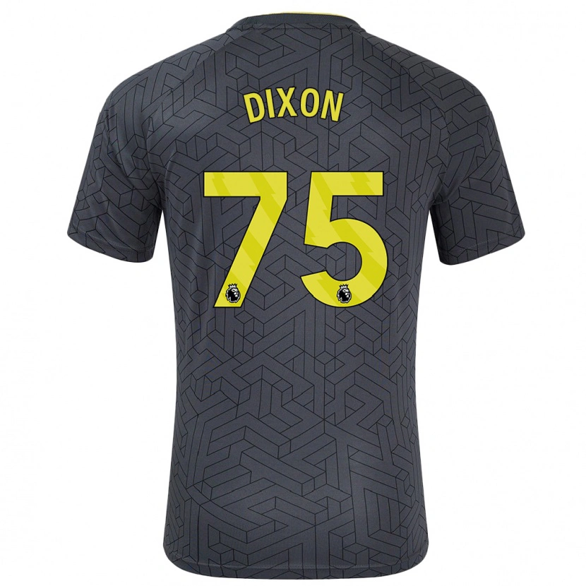 Danxen Bambino Maglia Roman Dixon #75 Nero Giallo Kit Gara Away 2024/25 Maglietta