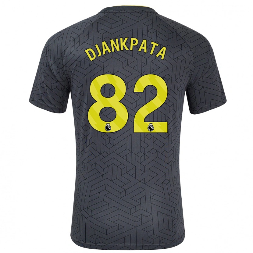 Danxen Bambino Maglia Halid Djankpata #82 Nero Giallo Kit Gara Away 2024/25 Maglietta