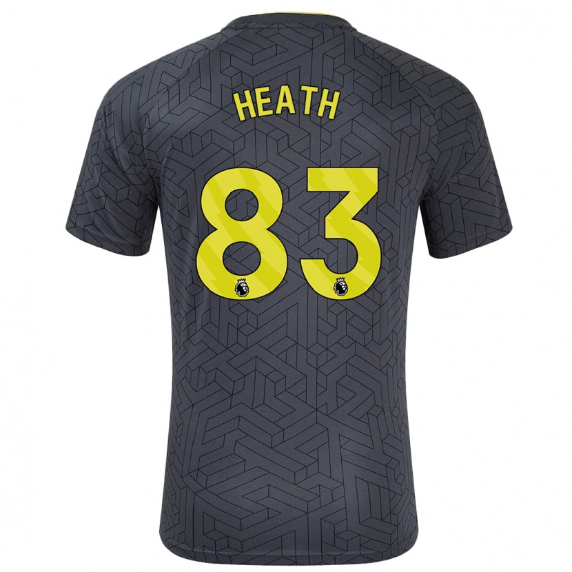 Danxen Bambino Maglia Isaac Heath #83 Nero Giallo Kit Gara Away 2024/25 Maglietta