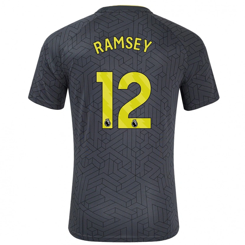 Danxen Bambino Maglia Emily Ramsey #12 Nero Giallo Kit Gara Away 2024/25 Maglietta