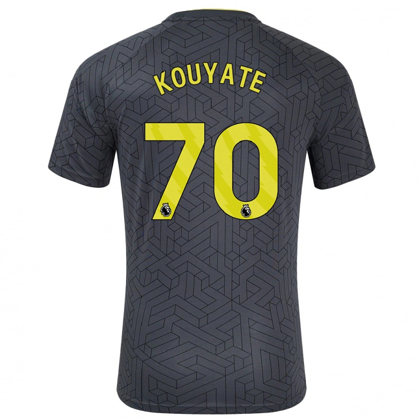 Danxen Bambino Maglia Katia Kouyate #70 Nero Giallo Kit Gara Away 2024/25 Maglietta