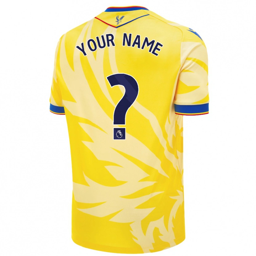 Danxen Bambino Maglia Il Tuo Nome #0 Giallo Kit Gara Away 2024/25 Maglietta