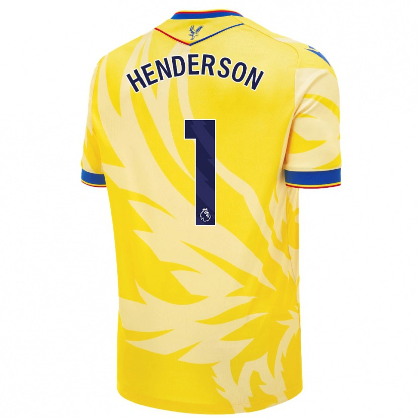 Danxen Bambino Maglia Dean Henderson #1 Giallo Kit Gara Away 2024/25 Maglietta
