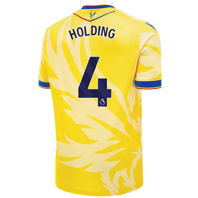 Danxen Bambino Maglia Rob Holding #4 Giallo Kit Gara Away 2024/25 Maglietta