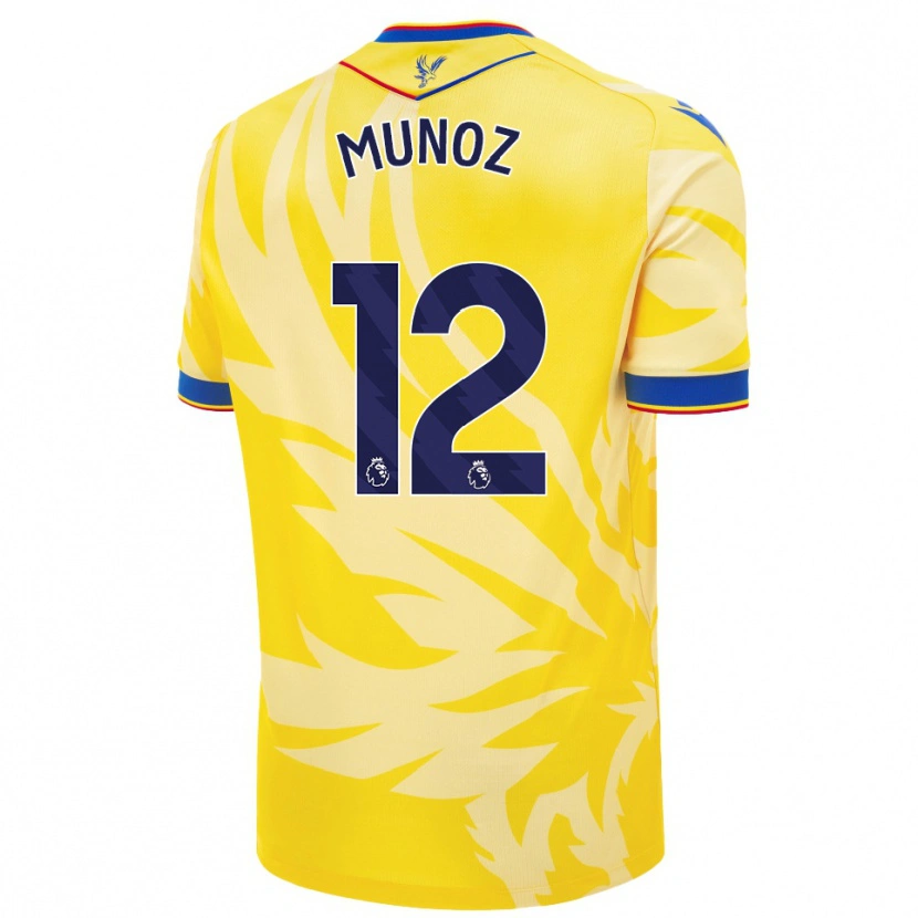 Danxen Bambino Maglia Daniel Muñoz #12 Giallo Kit Gara Away 2024/25 Maglietta