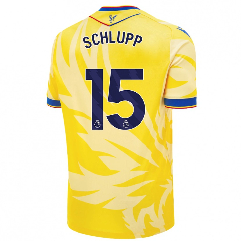 Danxen Bambino Maglia Jeffrey Schlupp #15 Giallo Kit Gara Away 2024/25 Maglietta