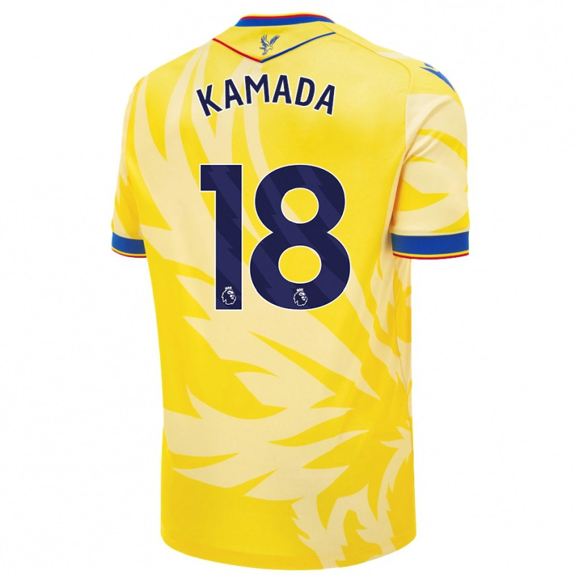 Danxen Bambino Maglia Daichi Kamada #18 Giallo Kit Gara Away 2024/25 Maglietta