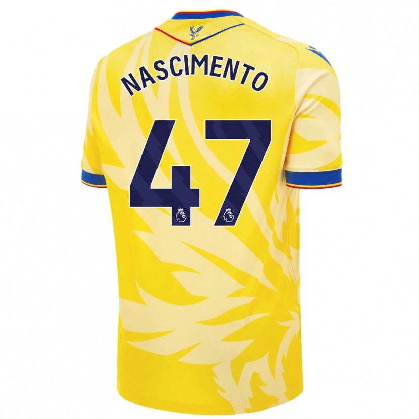 Danxen Bambino Maglia Adler Nascimento #47 Giallo Kit Gara Away 2024/25 Maglietta