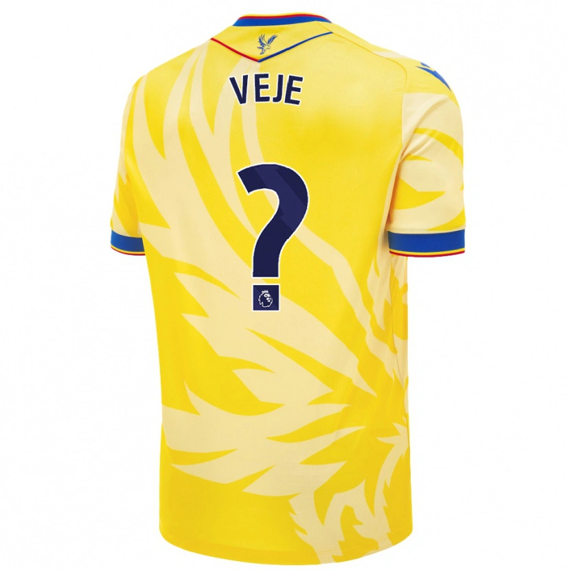 Danxen Bambino Maglia Katrine Veje #0 Giallo Kit Gara Away 2024/25 Maglietta