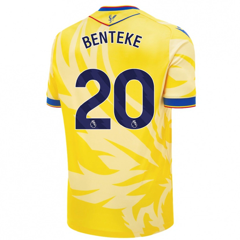 Danxen Bambino Maglia Christian Benteke #20 Giallo Kit Gara Away 2024/25 Maglietta