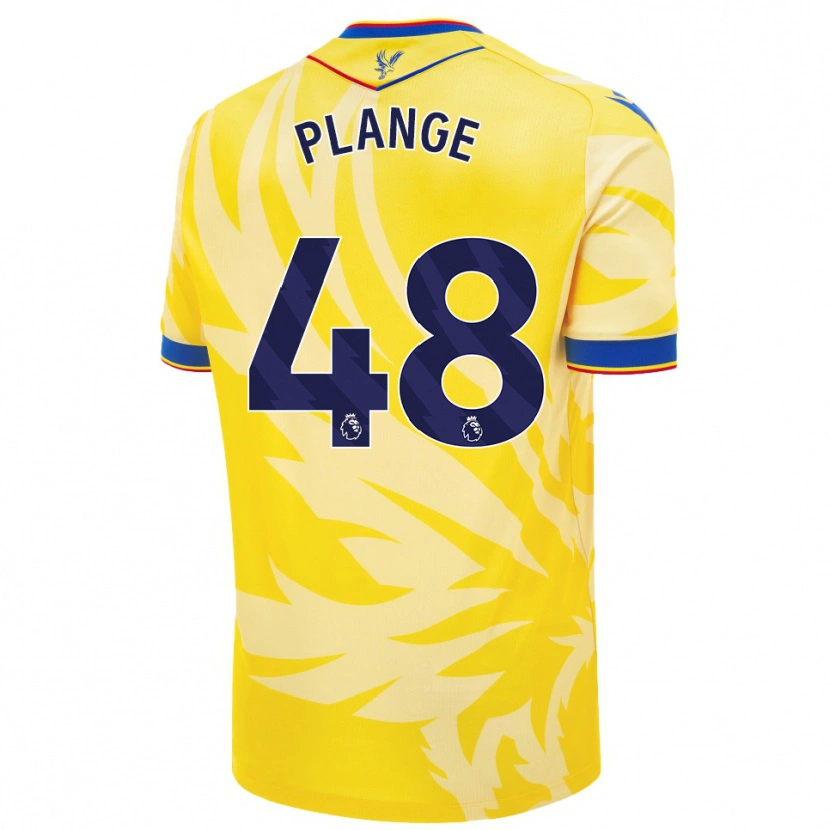 Danxen Bambino Maglia Luke Plange #48 Giallo Kit Gara Away 2024/25 Maglietta